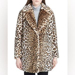Calvin Klein Faux Fur Leopard Coat - make me an offer!